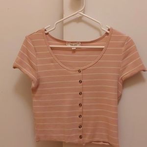 Brand: Pink Rose, Size: L, Color: Light Pink with faded white stripes